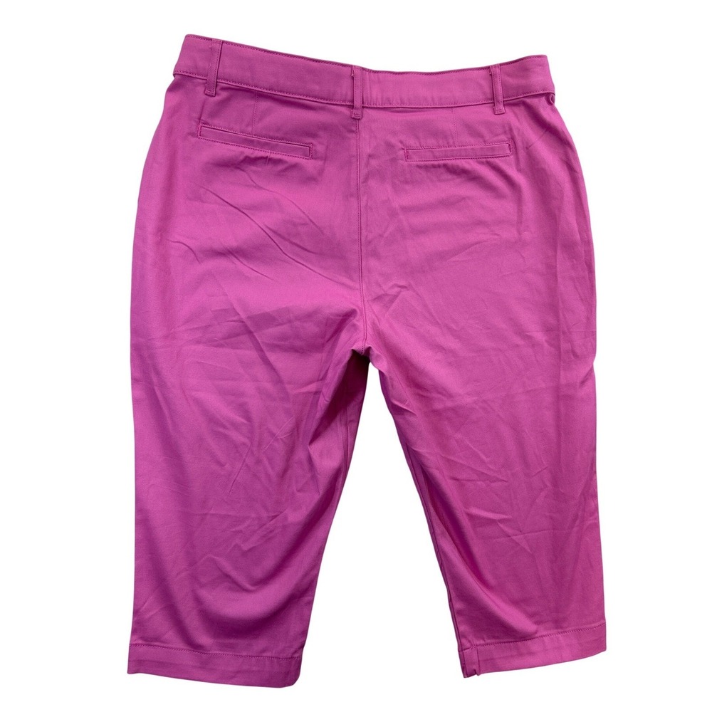 St Johns Bay Capri Pants Womens 16 Pink Mid Rise Secretly Slender Stretch NWT - Picture 2 of 10